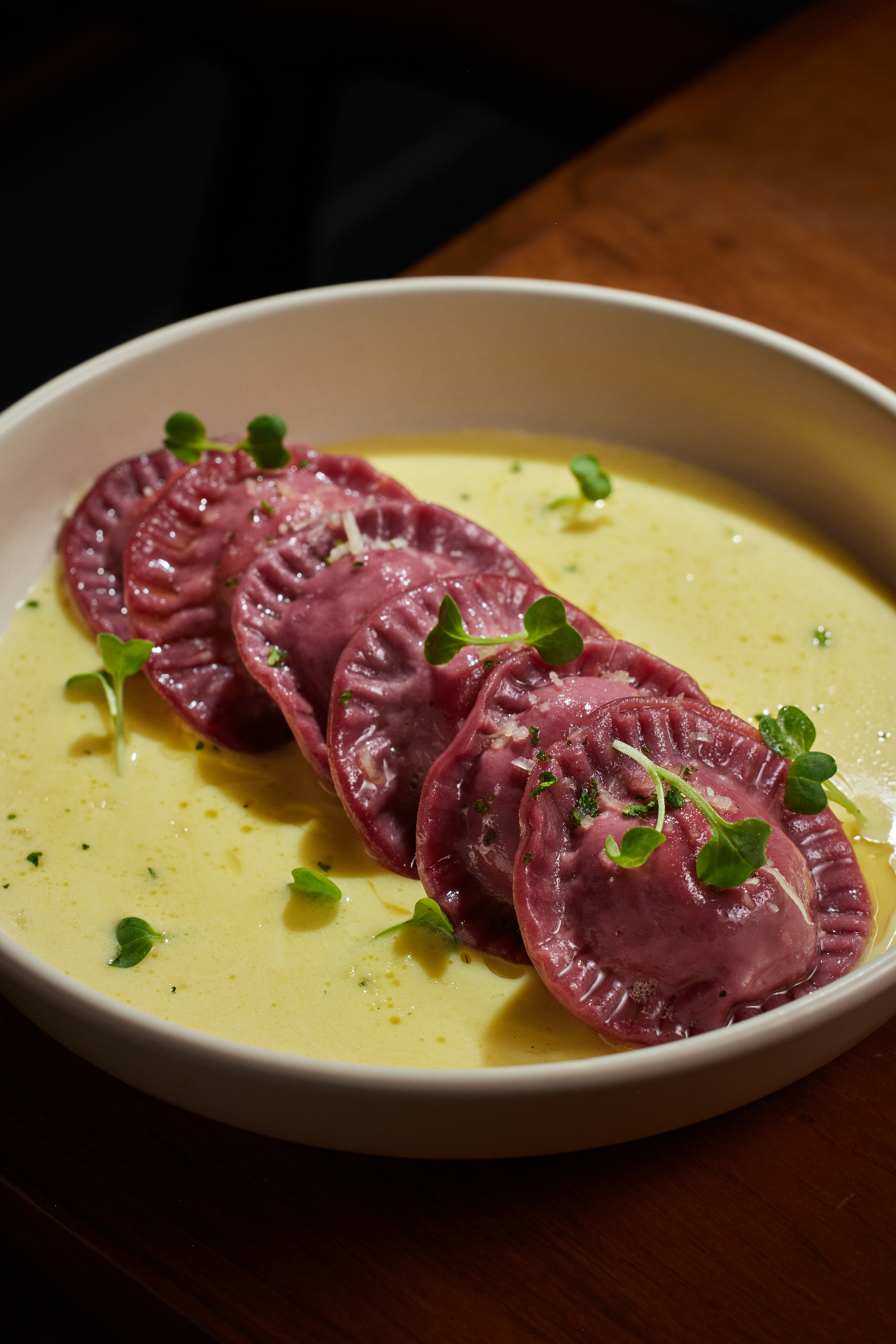 Prawn Mousse Ravioli